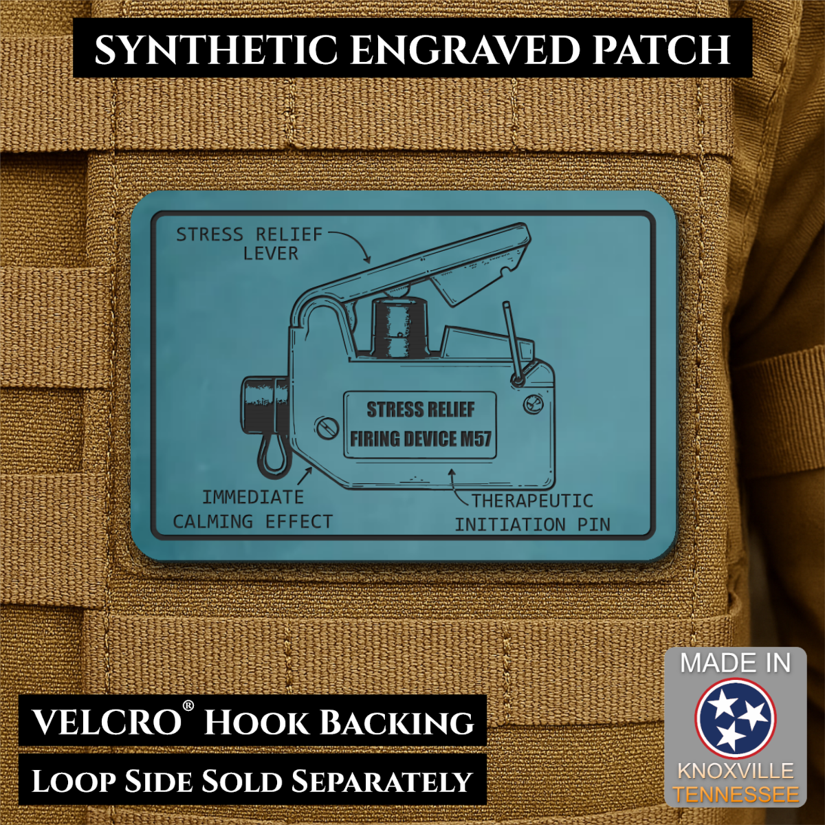 M57 Claymore Mine Clacker Funny Morale Patch, 2x3" | Made in USA | VELCRO® Brand Hook Backing
