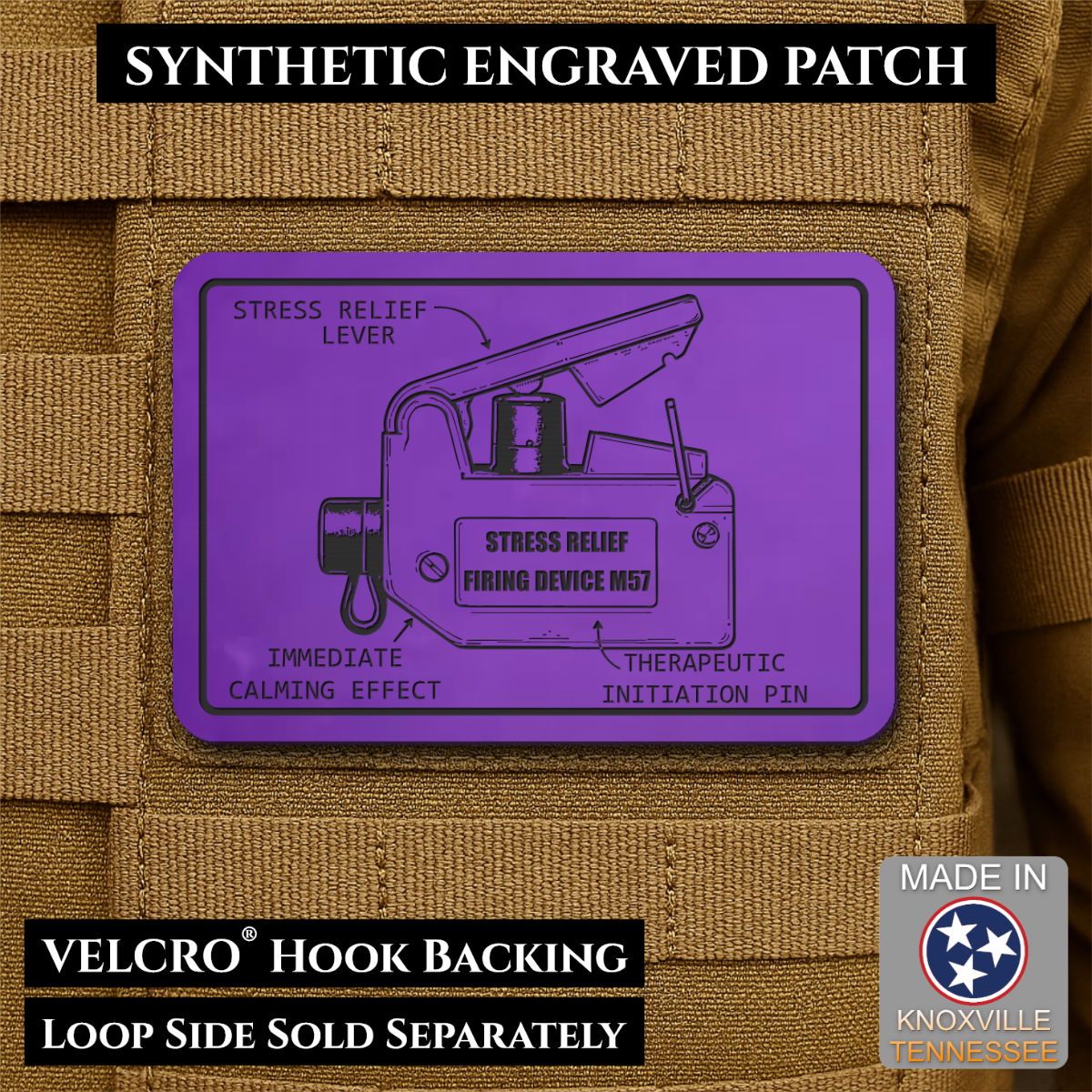 M57 Claymore Mine Clacker Funny Morale Patch, 2x3" | Made in USA | VELCRO® Brand Hook Backing