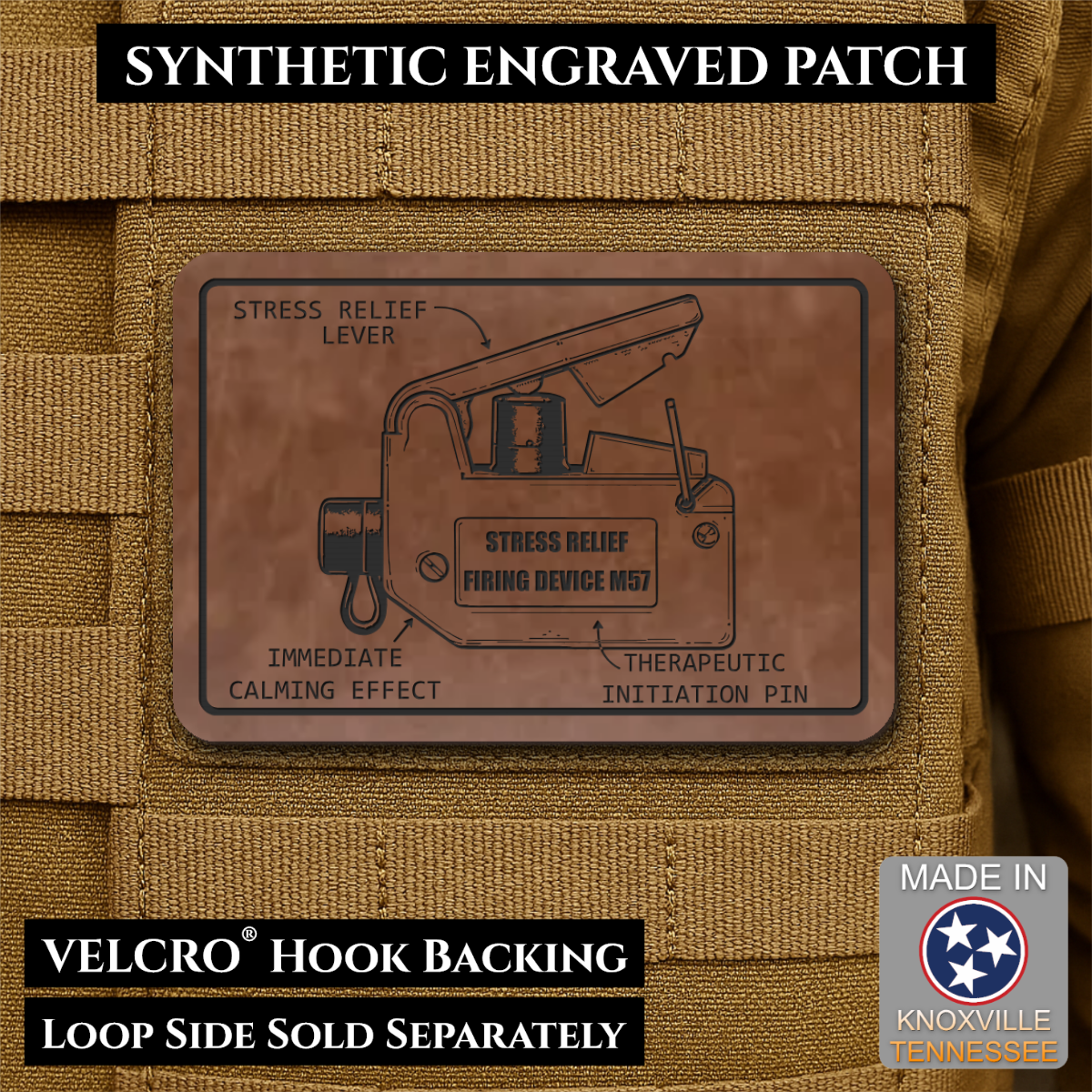 M57 Claymore Mine Clacker Funny Morale Patch, 2x3" | Made in USA | VELCRO® Brand Hook Backing