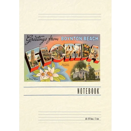 Vintage Lined Notebook Greetings from Boynton Beach