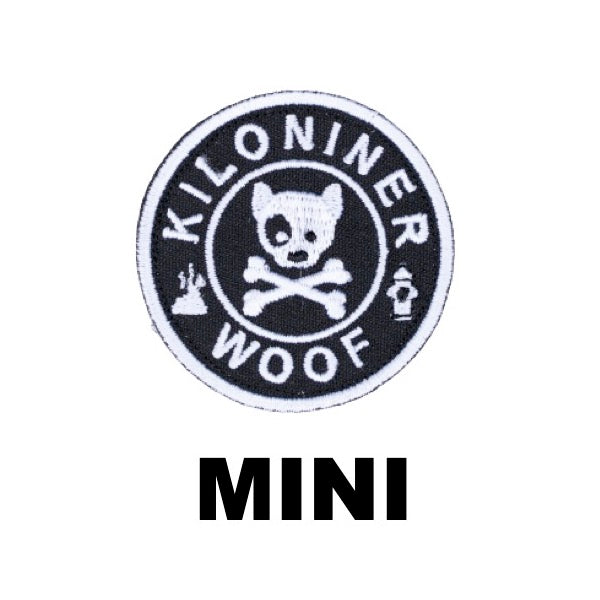 MINI DOG & CROSSBONES Black and White Morale Patch