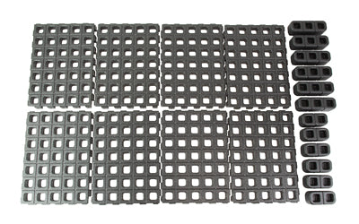 Magpul Industries DAKA |  Grid Case Organizer |  Expanded Polypropylene Foam Construction |  Includes (8)-GRID Panels |  (6)-Triple Blocks |  (6)-Double Blocks |  (4)-DAKA Gear Straps |  and (8)-Adhesive Gap Shims |  Black |  2.5 lbs