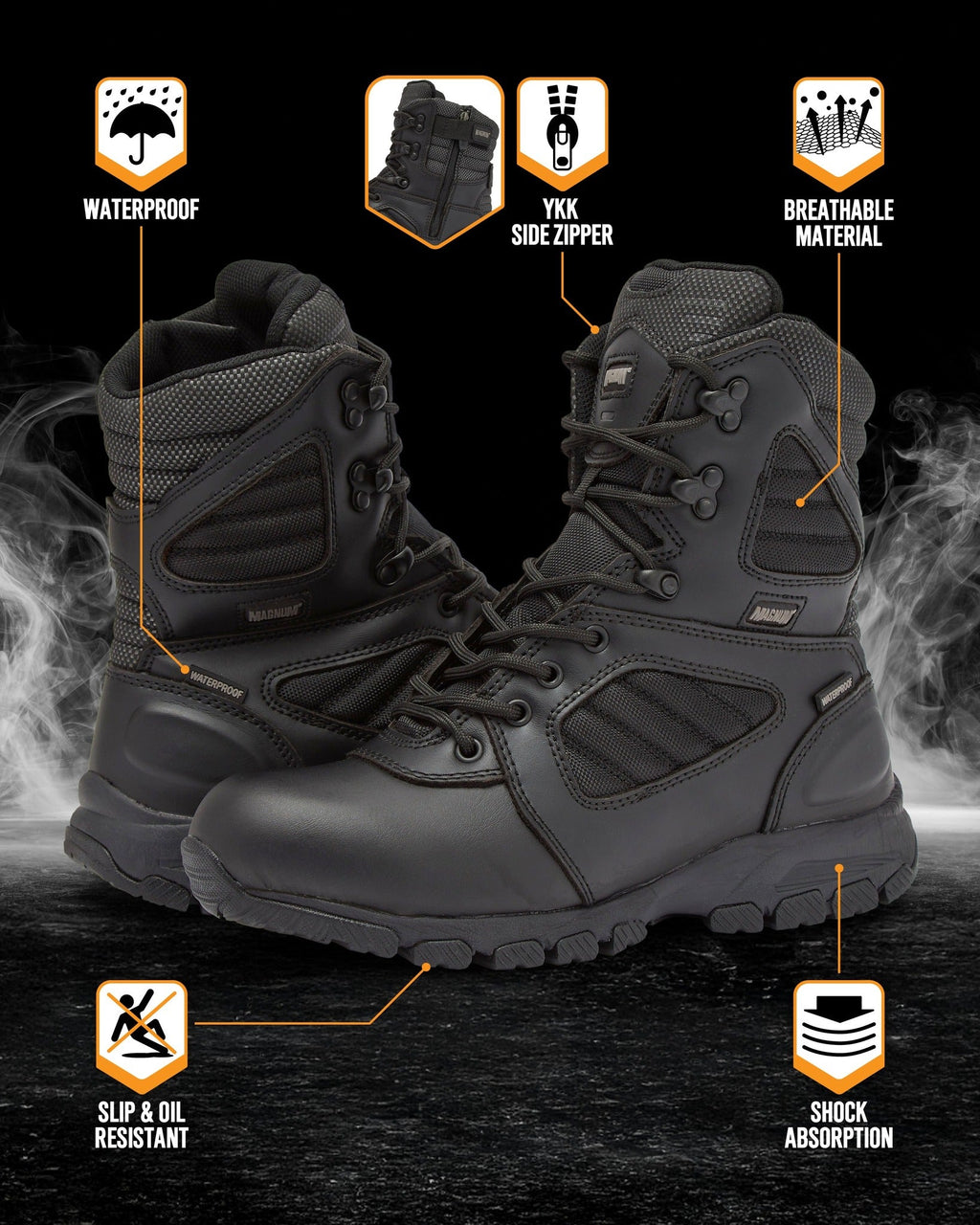 MAG LYNX 8" Police & Law Enforcement Tactical Boot SZ WP