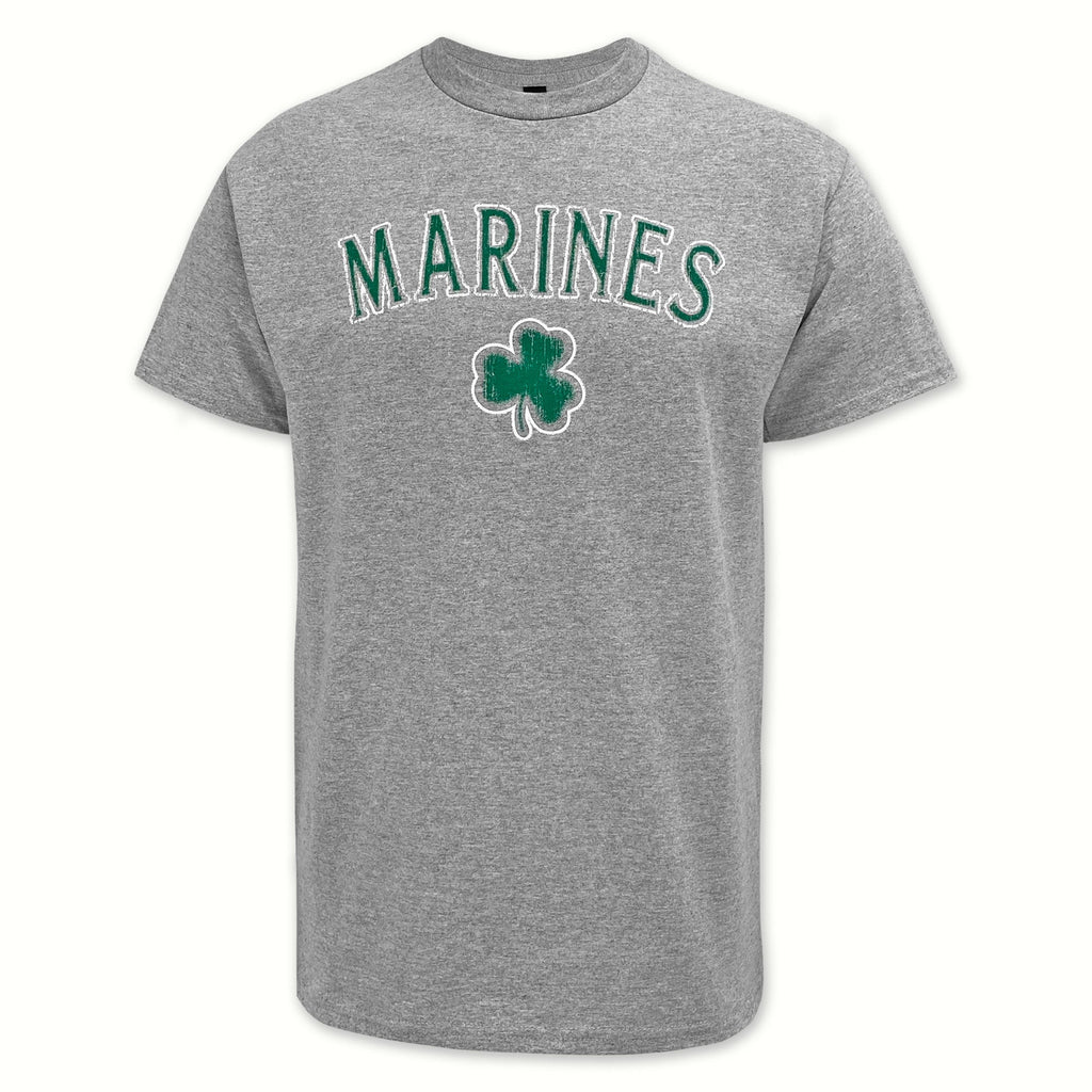 Marines Distressed Shamrock T-Shirt (Grey)