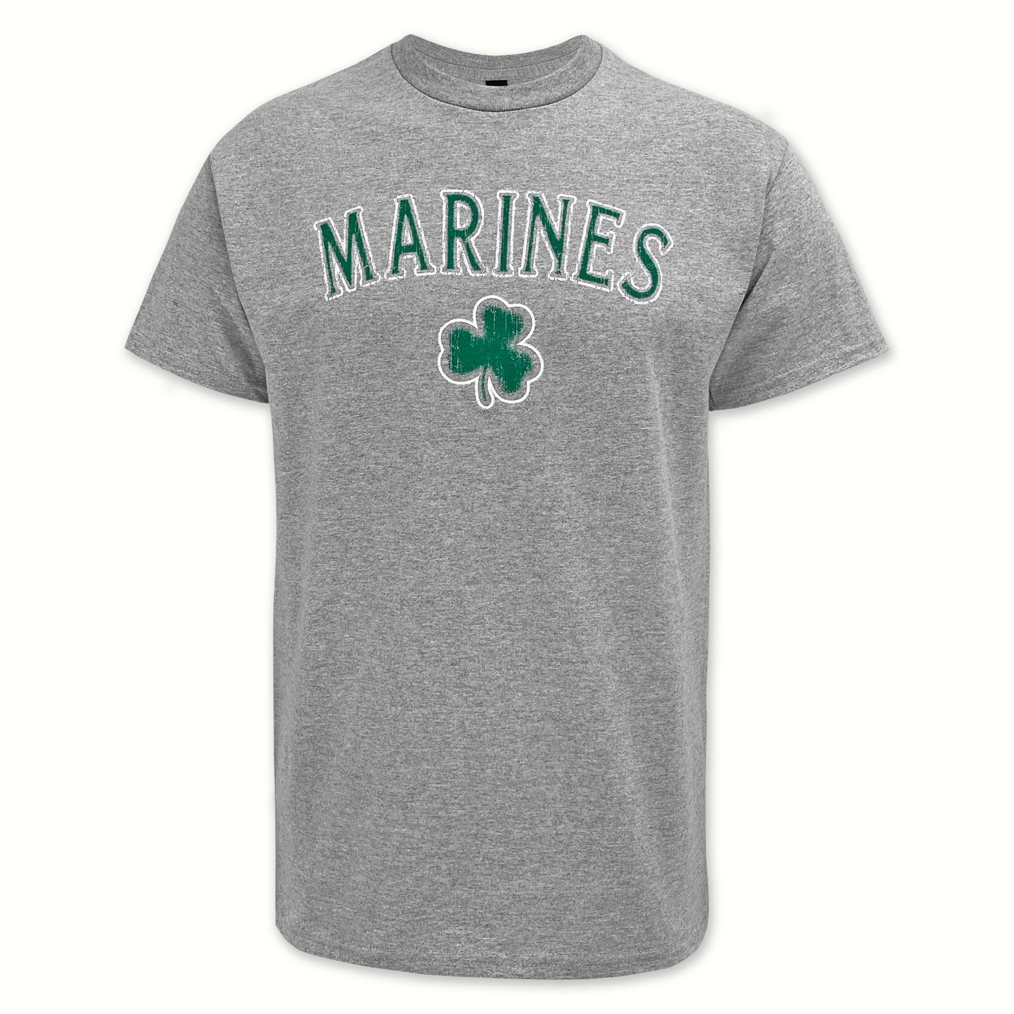 Marines Distressed Shamrock T-Shirt (Grey)