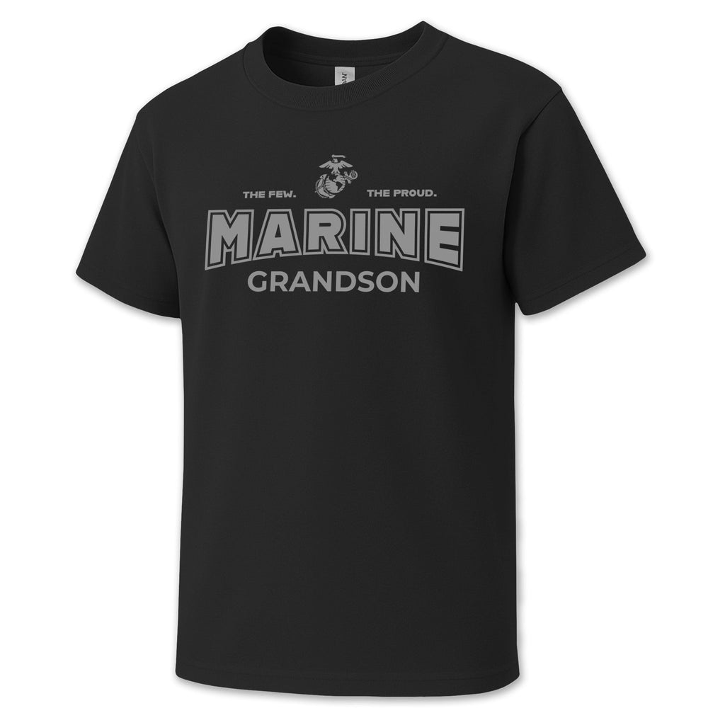 Marines Grandson Youth T-Shirt (Black)