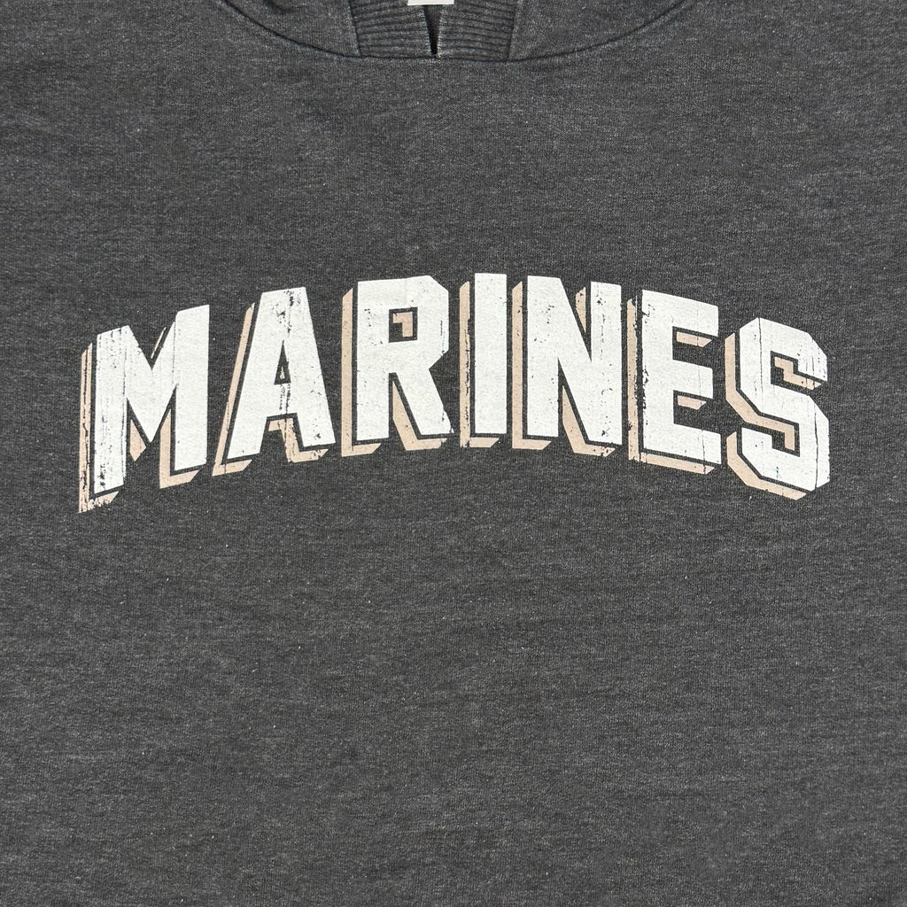 Marines Ladies Distressed Arch Hood (Washed Black)