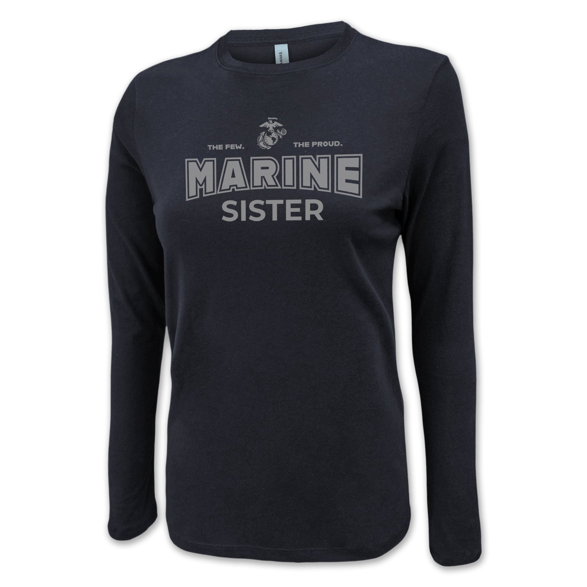 Marines Sister Women's Long Sleeve T-Shirt (Black)