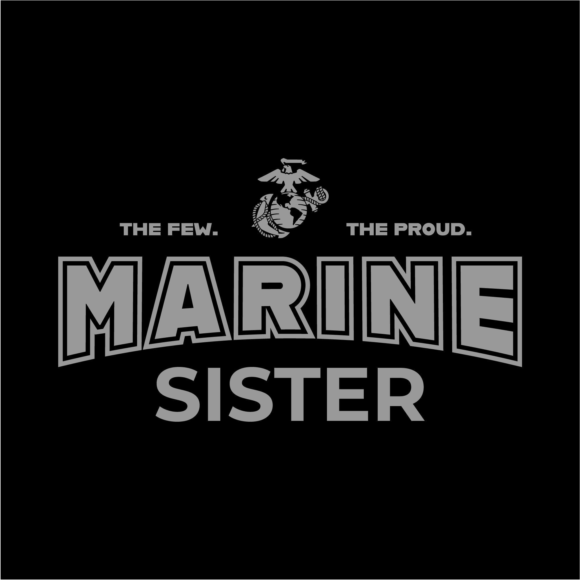 Marines Sister Women's T-Shirt (Black)