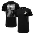 Marines Veteran Flag T-Shirt (Black)