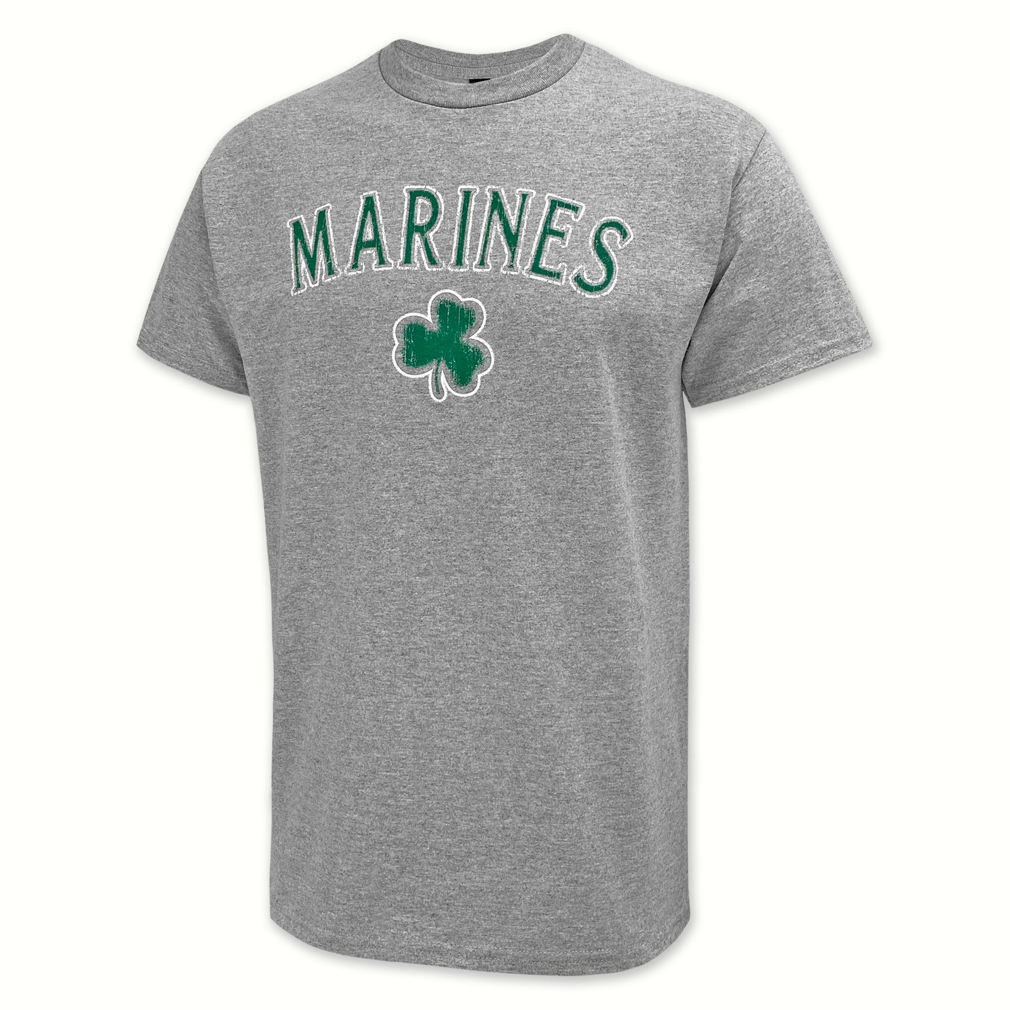 Marines Distressed Shamrock T-Shirt (Grey)