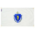 Massachusetts Flag with Grommets Along the Edges for Wall Hanging