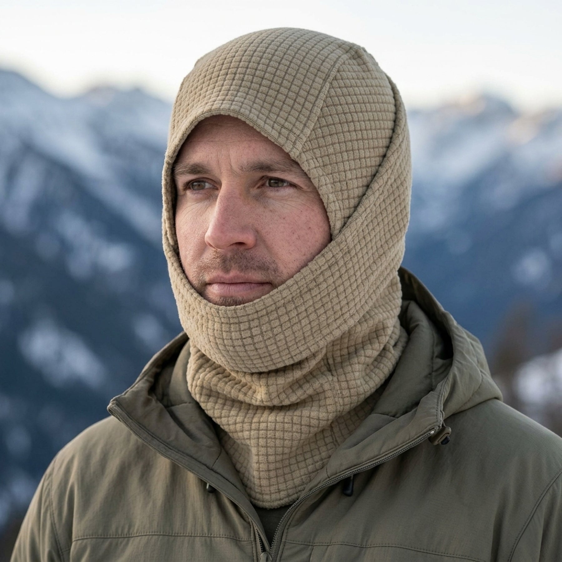 Grid Fleece Balaclava Hood