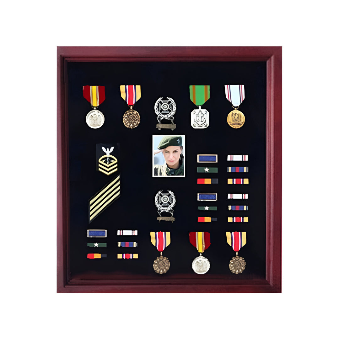 Medal Display Case Cherry Finish, Hand Made by Veterans