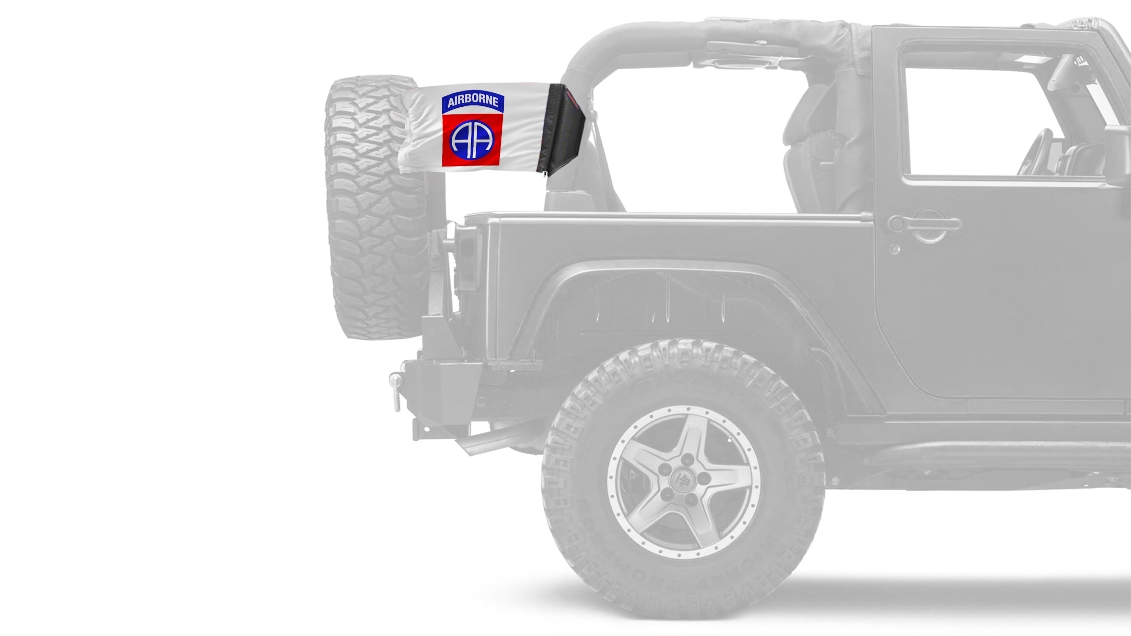 Airborne 82nd Division 12"x18" Forever Wave Flag for Jeep Wrangler JLU 4-Door 2018-Present