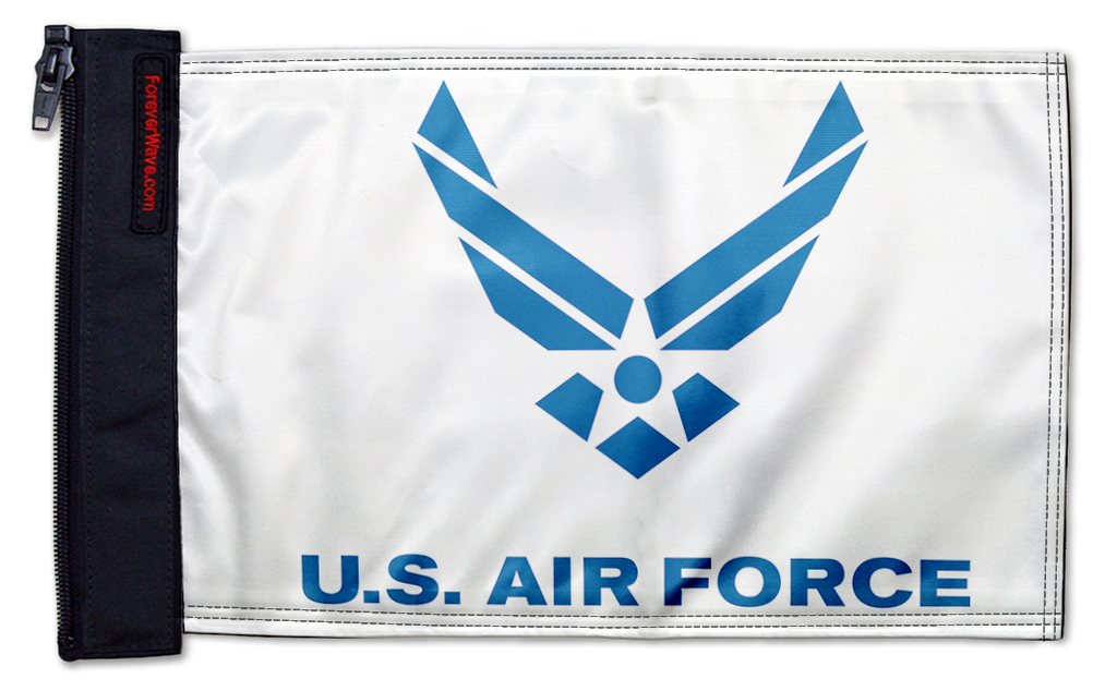 Air Force White 12"x18" Forever Wave Flag