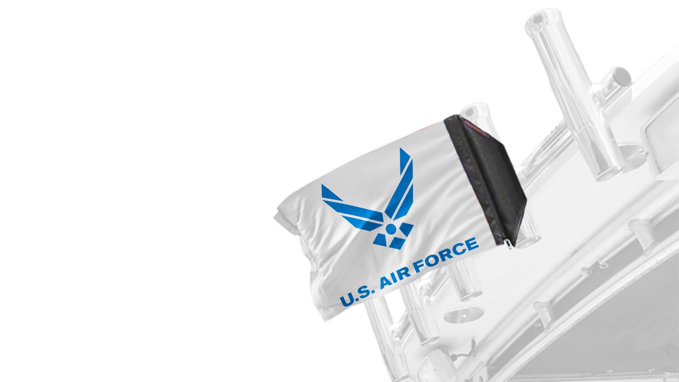 Air Force White12"x18" Forever Wave Flag for Boats