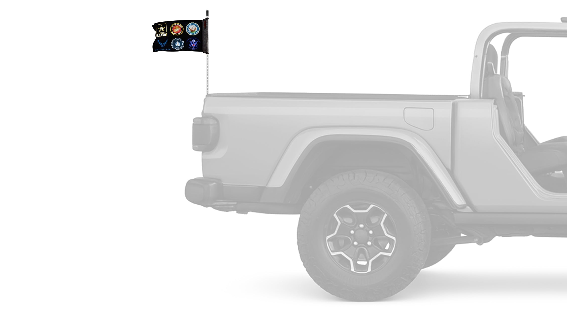 Armed Forces 12"x18" Forever Wave Flag for Jeep Wrangler TJ 1996-2006