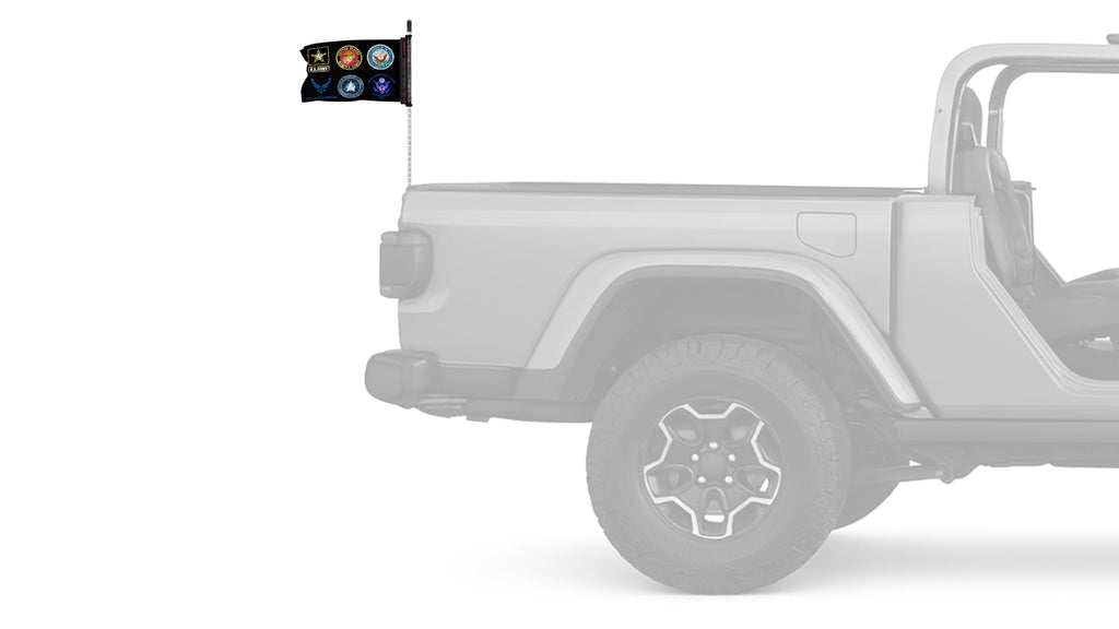 Armed Forces 12"x18" Forever Wave Flag for Jeep Wrangler LJ 2003-2006