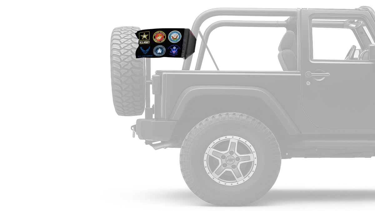 Armed Forces 12"x18" Forever Wave Flag for Jeep Wrangler LJ 2003-2006