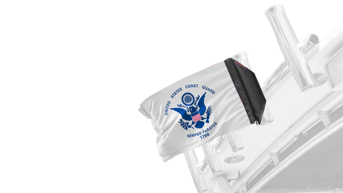 Coast Guard 12"x18" Forever Wave Flag for Boats