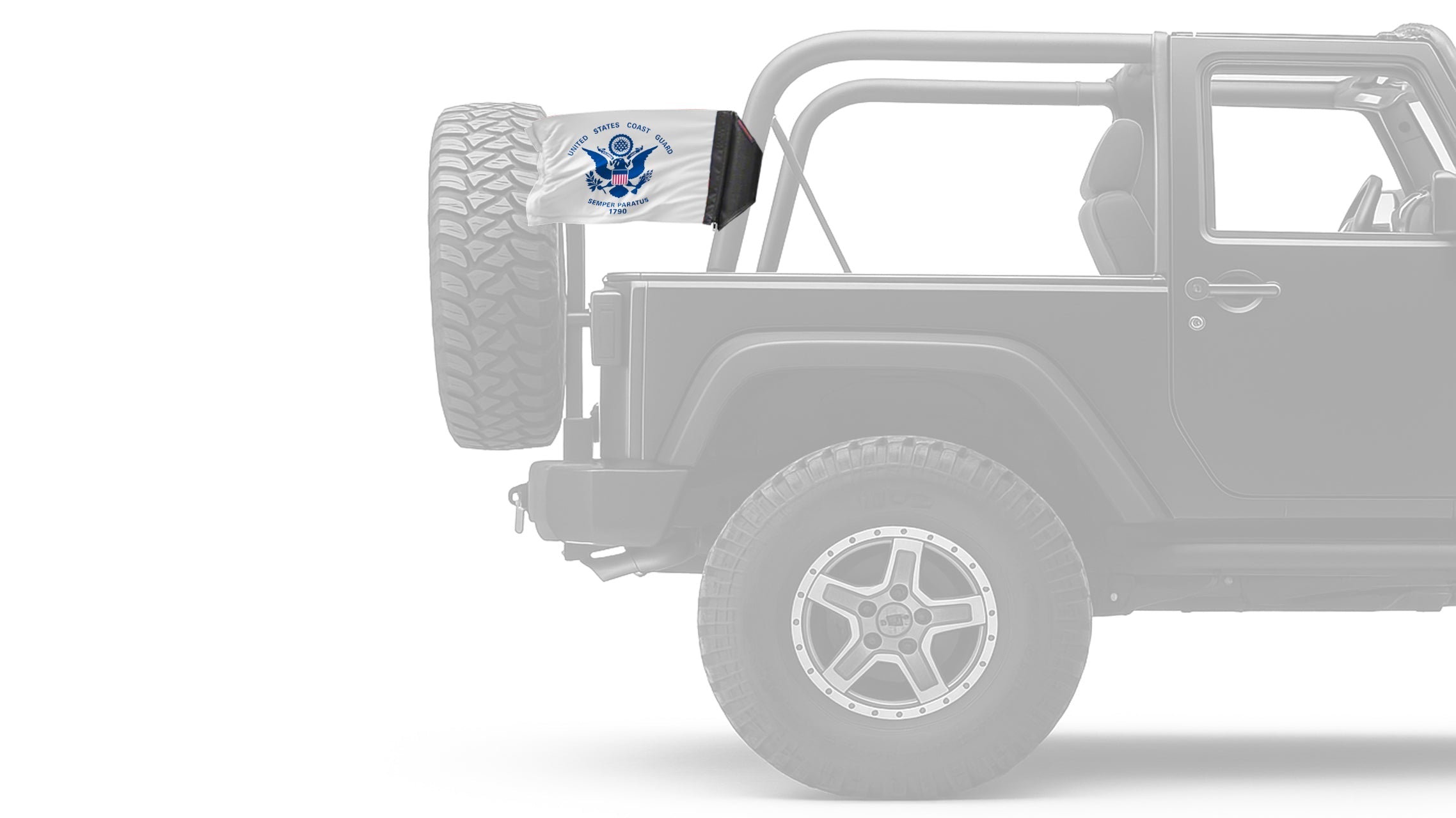 Coast Guard 12"x18" Forever Wave Flag for Jeep Wrangler TJ 1996-2006