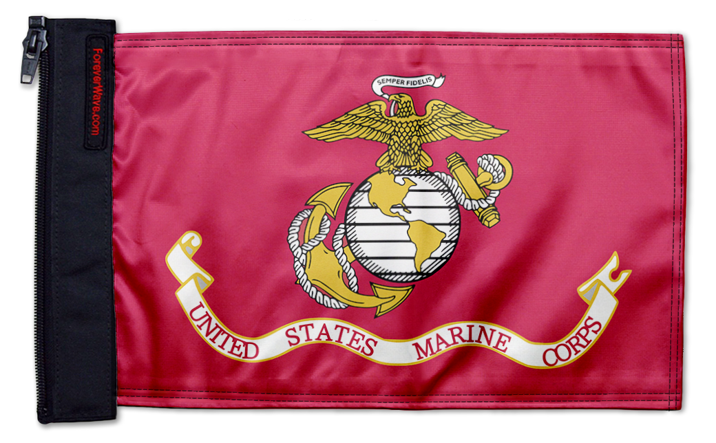 Marines 12"x18" Forever Wave Flag for Jeep Wrangler LJ 2003-2006