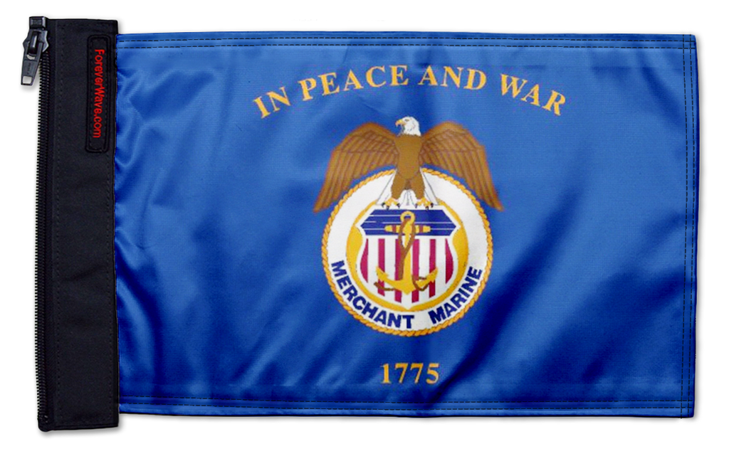 Merchant Marine 12"x18" Forever Wave Flag