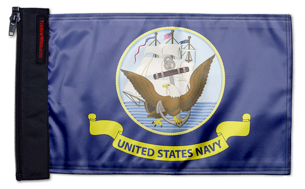 Navy 12"x18" Forever Wave Flag