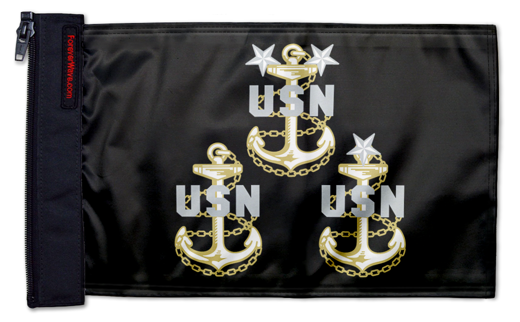 Navy Chief Petty Officers 12"x18" Forever Wave Flag