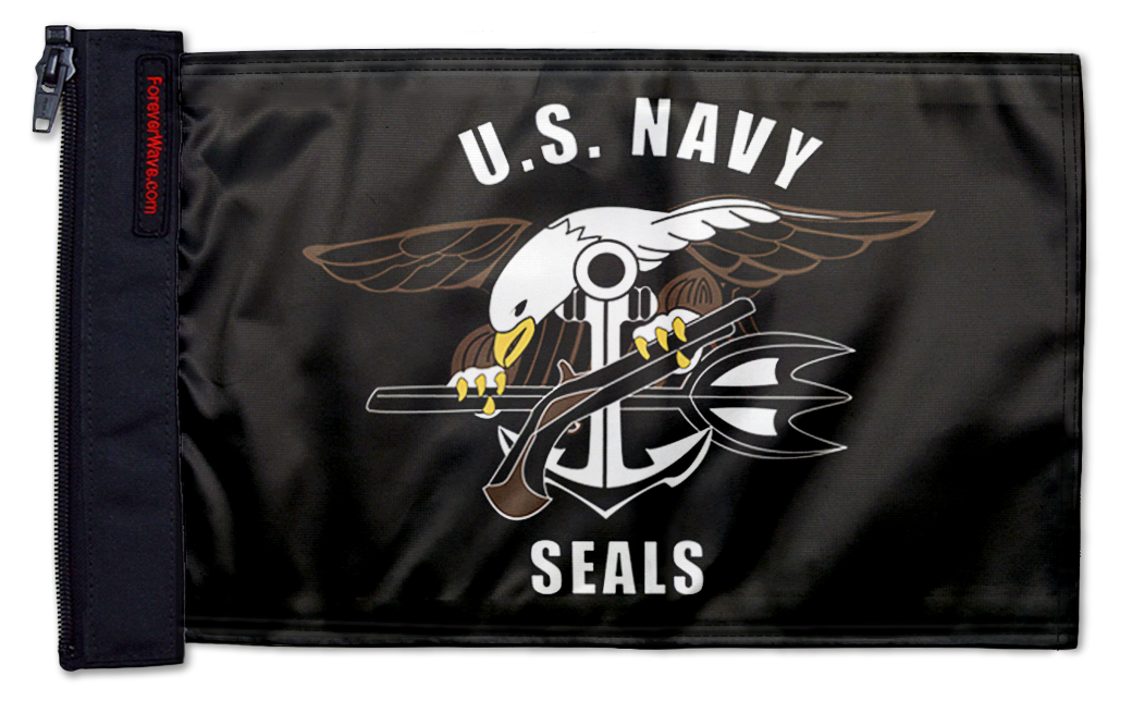 Navy Seals 12"x18" Forever Wave Flag for Jeep Wrangler JK 2-Door 2007-2018