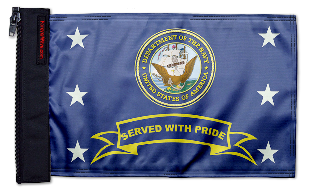 Navy Served With Pride 12"x18" Forever Wave Flag