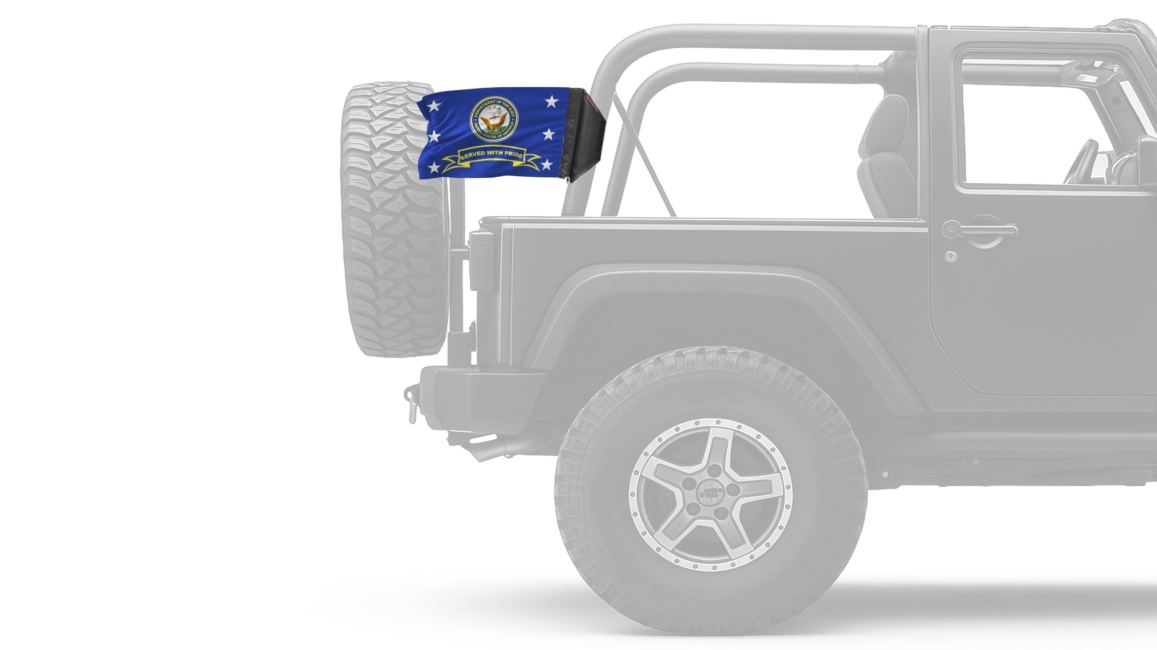 Navy Served With Pride 12"x18" Forever Wave Flag for Jeep Wrangler YJ 1986-1995