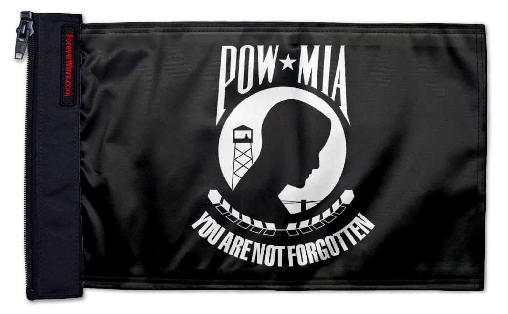 POW MIA 12"x18" Forever Wave Flag for Golf Carts