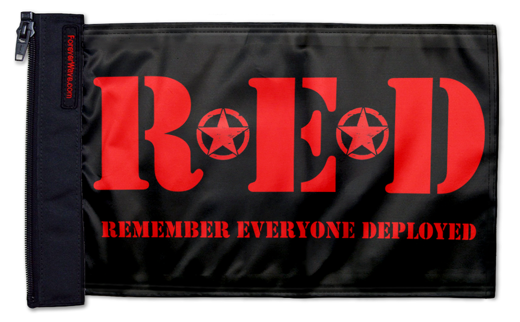 Remember Everyone Deployed 12"x18" Forever Wave Flag for Jeep Wrangler JK 2-Door 2007-2018