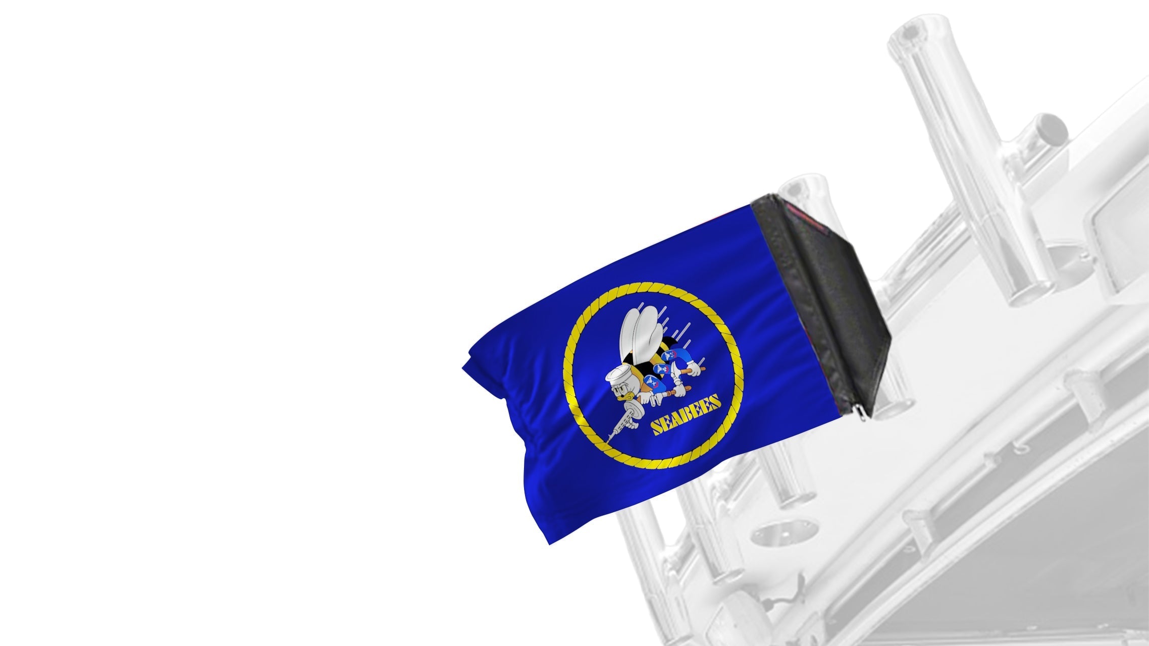 Navy Seabees 12"x18" Forever Wave Flag for Boats