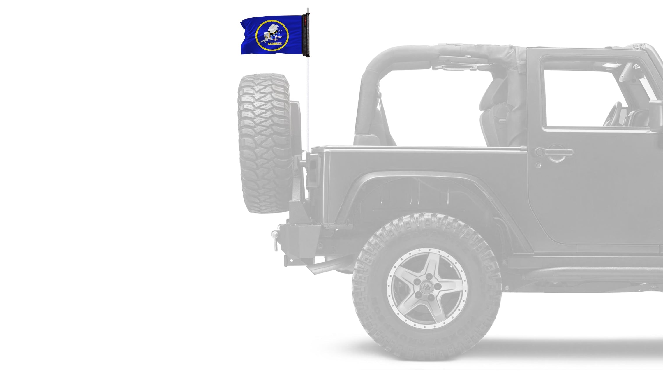 Navy Seabees 12"x18" Forever Wave Flag