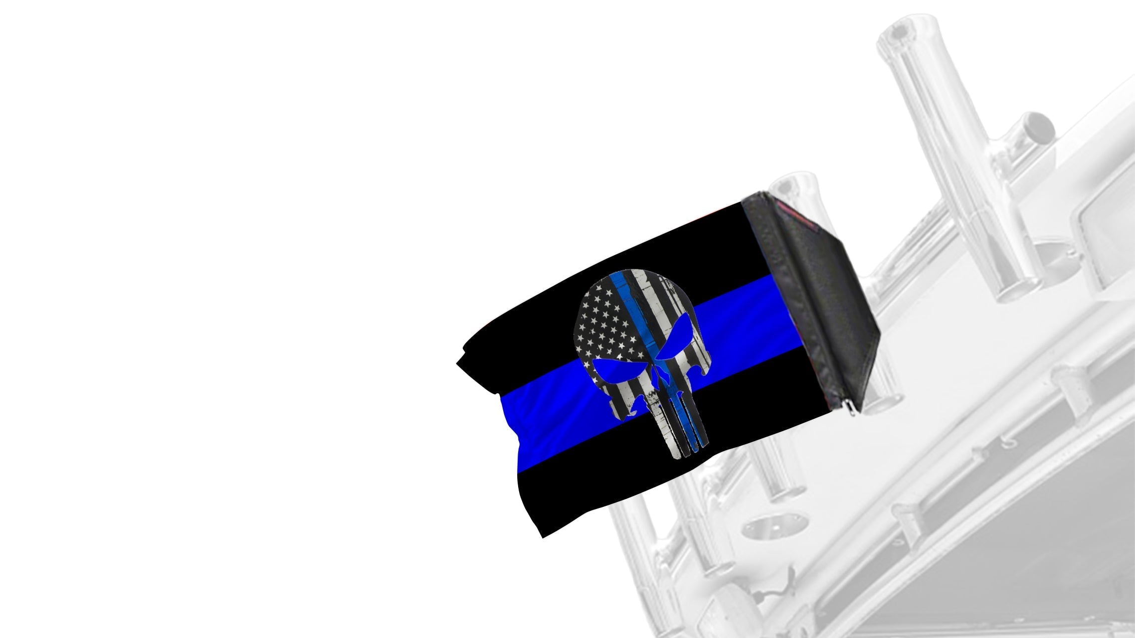 Thin Blue Line Punisher 12"x18" Forever Wave Flag for Boats