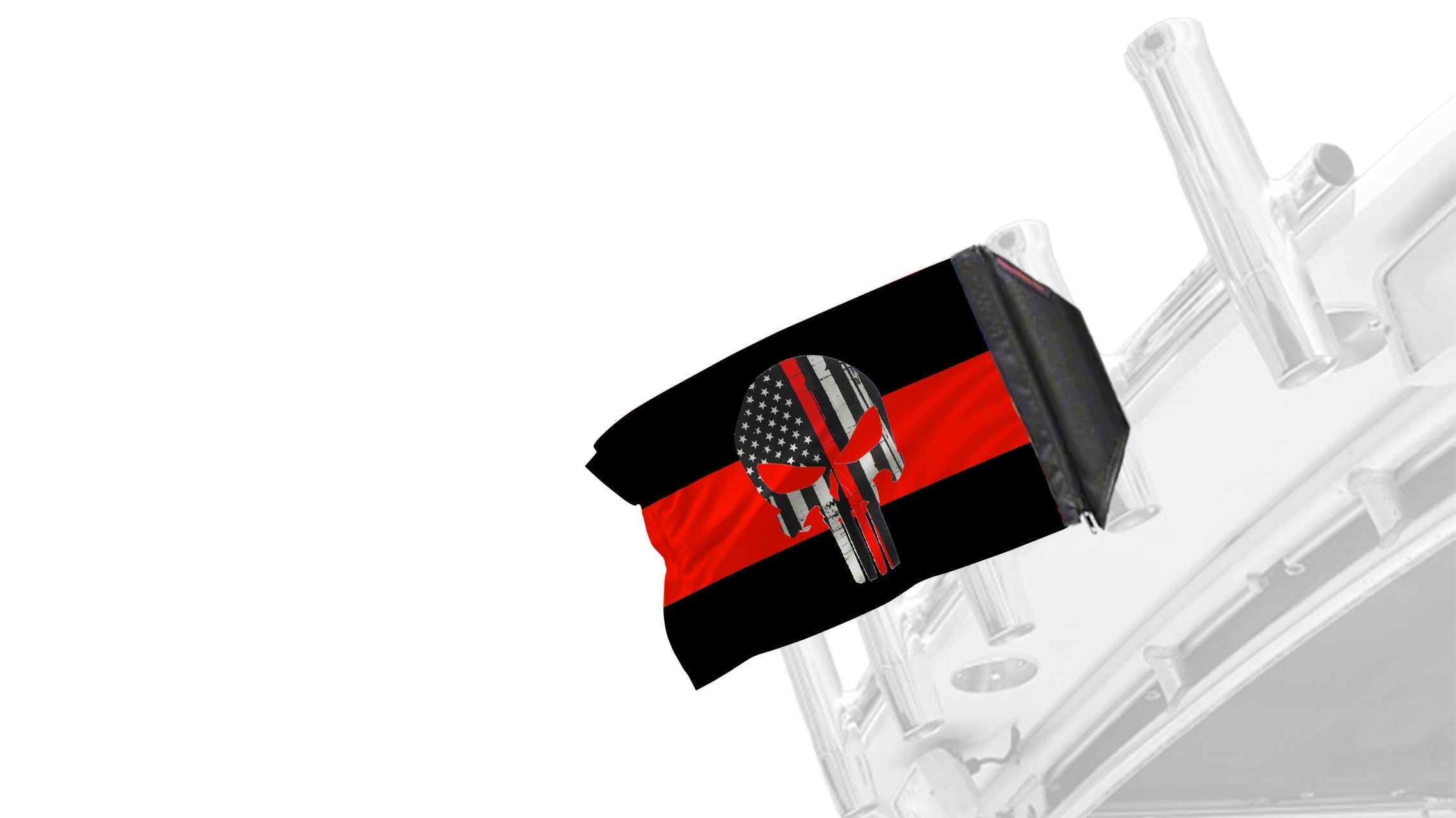 Thin Red Line Punisher 12"x18" Forever Wave Flag for Boats