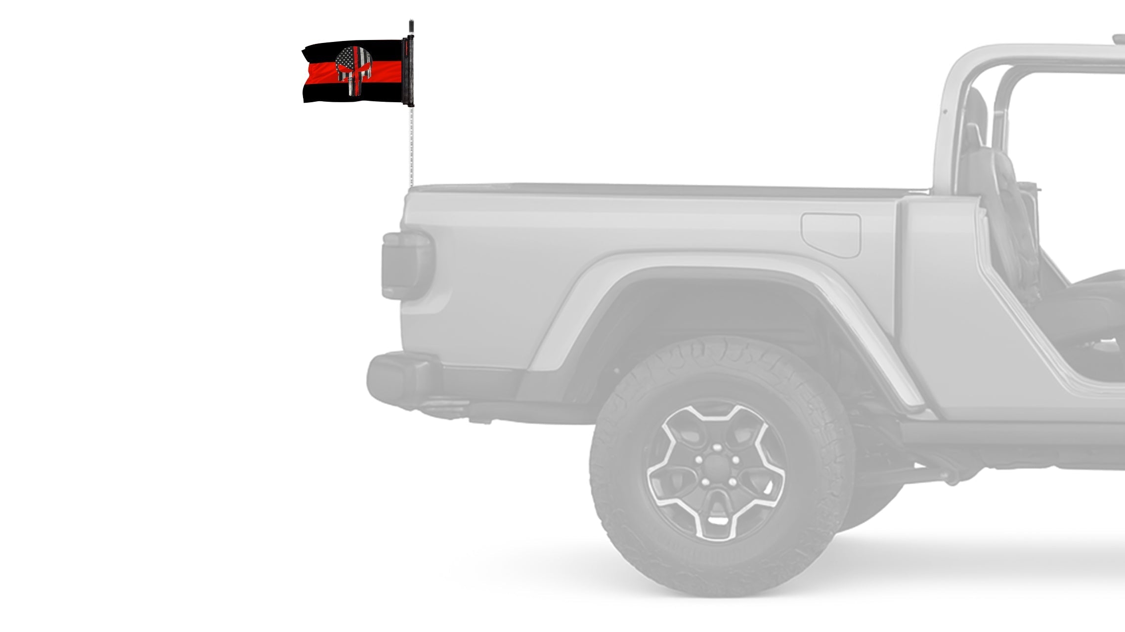 Thin Red Line Punisher 12"x18" Forever Wave Flag for Jeep Wrangler JK 2-Door 2007-2018