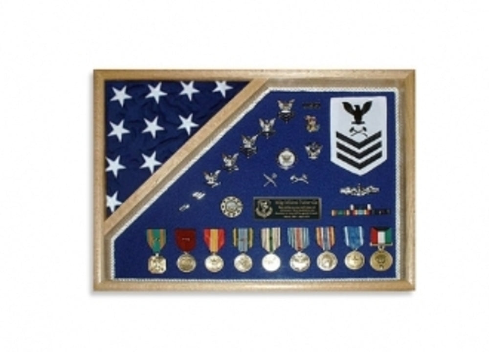 Military Shadow Box, Medal and flag display case