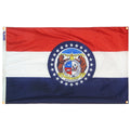 Missouri Flag with Grommets Along the Edges for Wall Hanging