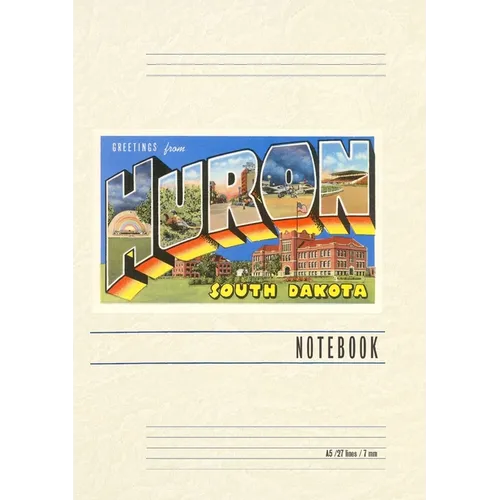 Vintage Lined Notebook Greetings from Huron