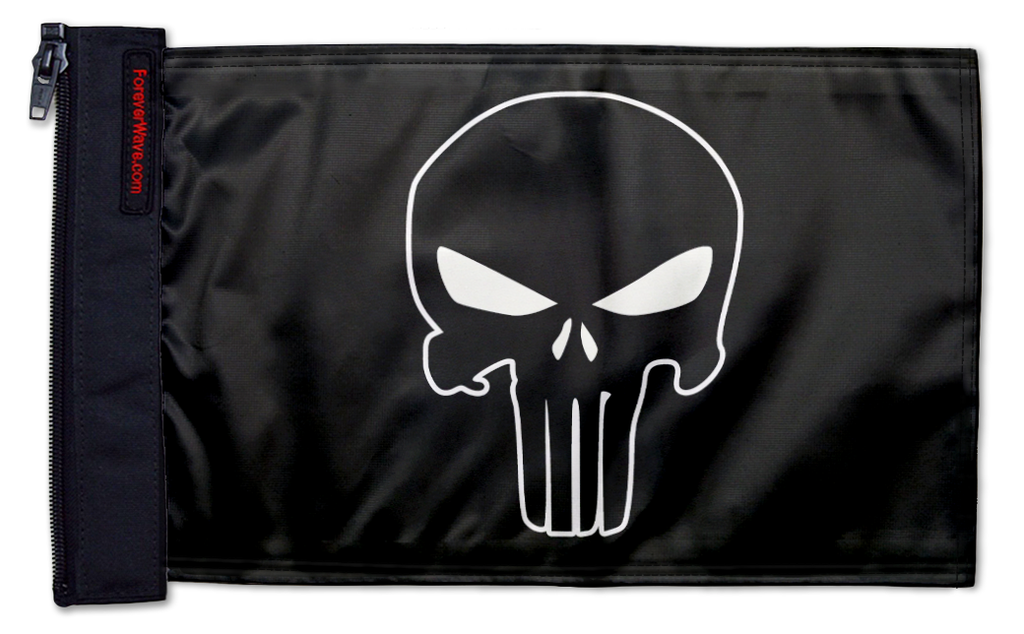 Punisher 12"x18" Forever Wave Flag for Jeep Wrangler YJ 1986-1995