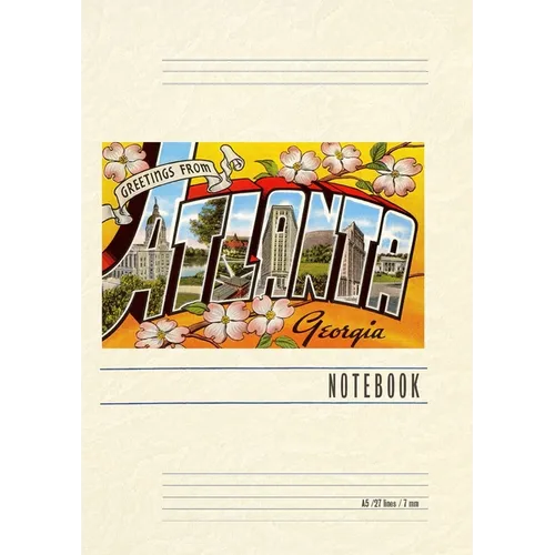 Vintage Lined Notebook Greetings from Atlanta - Paperback
