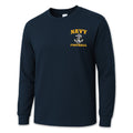 Navy Anchor Football Long Sleeve T-Shirt
