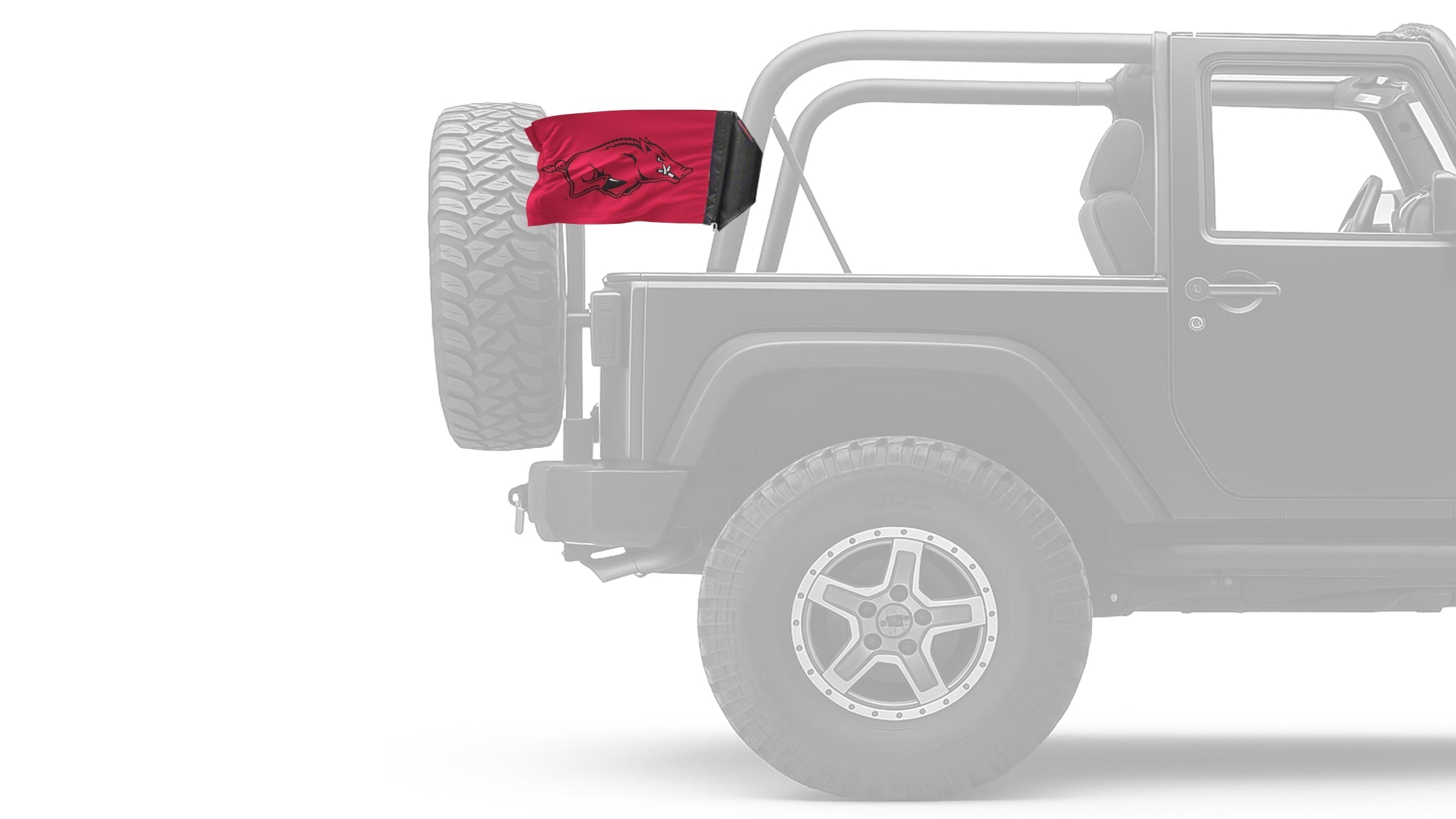 Arkansas 11"x17" Forever Wave Flag for Jeep Wrangler CJ-7 and CJ-8 1976-1986