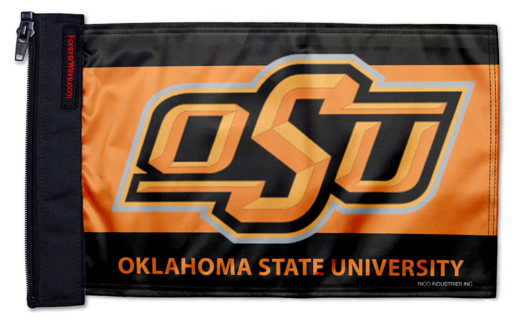 Oklahoma State 11"x17" Forever Wave Flag for Jeep Wrangler JLU 4-Door 2018-Present