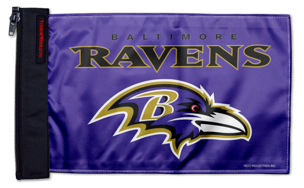 Baltimore Ravens 11"x17" Forever Wave Flag for Bronco