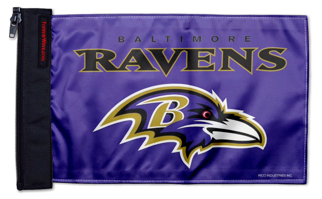 Baltimore Ravens 11"x17" Forever Wave Flag for Bronco